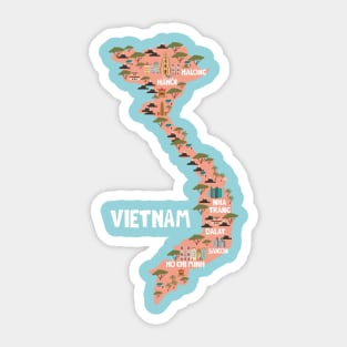 Vietnam Illustrated Map Sticker